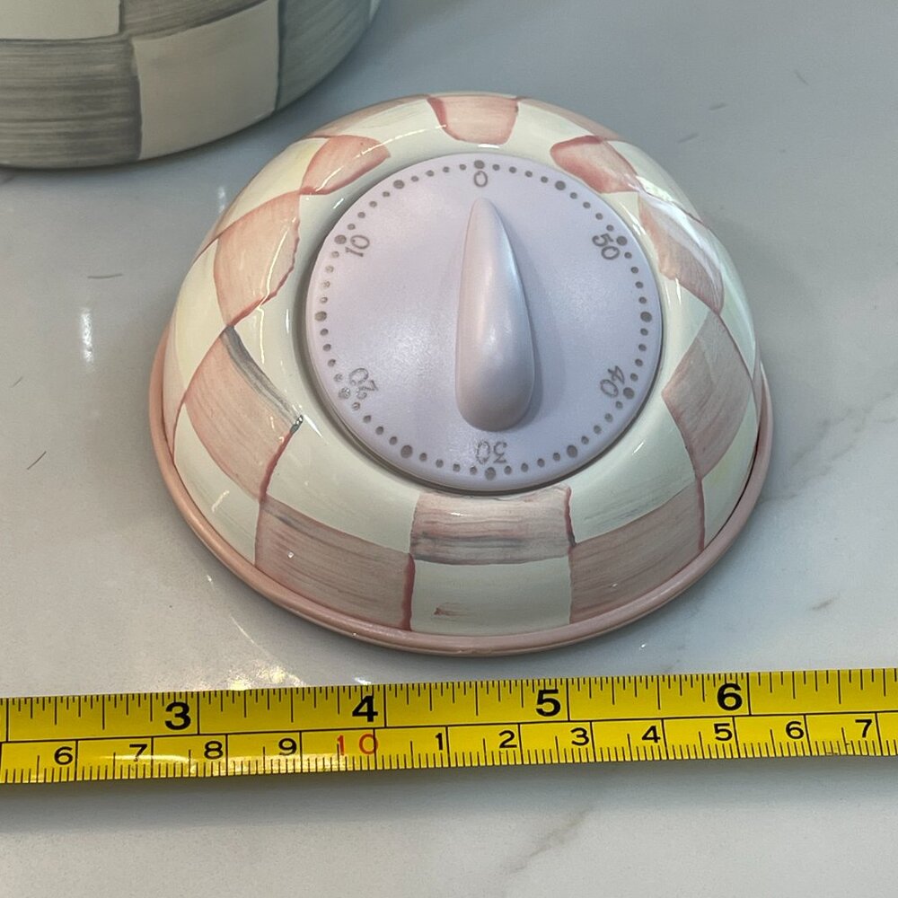 MacKenzie-Childs Rosy Check Kitchen Timer - Picture 9 of 10